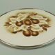 Cake plate art deco ceramic and metal plum decor