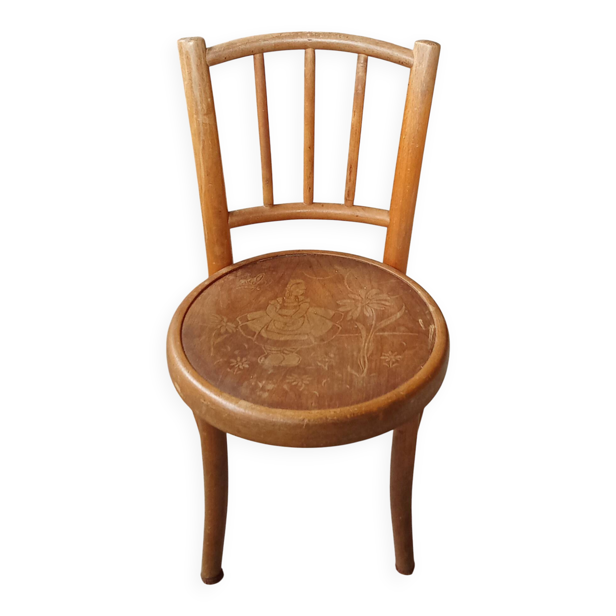 Old small Fischel children's chair, Colombine decor