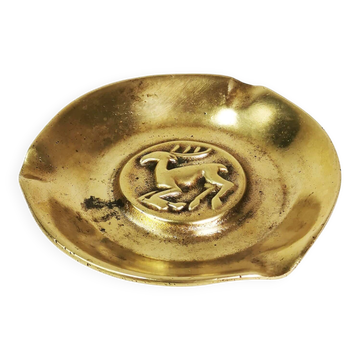Art Deco brass ashtray, Denmark, 1950s