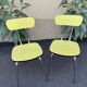 Chaises formica jaune et noir