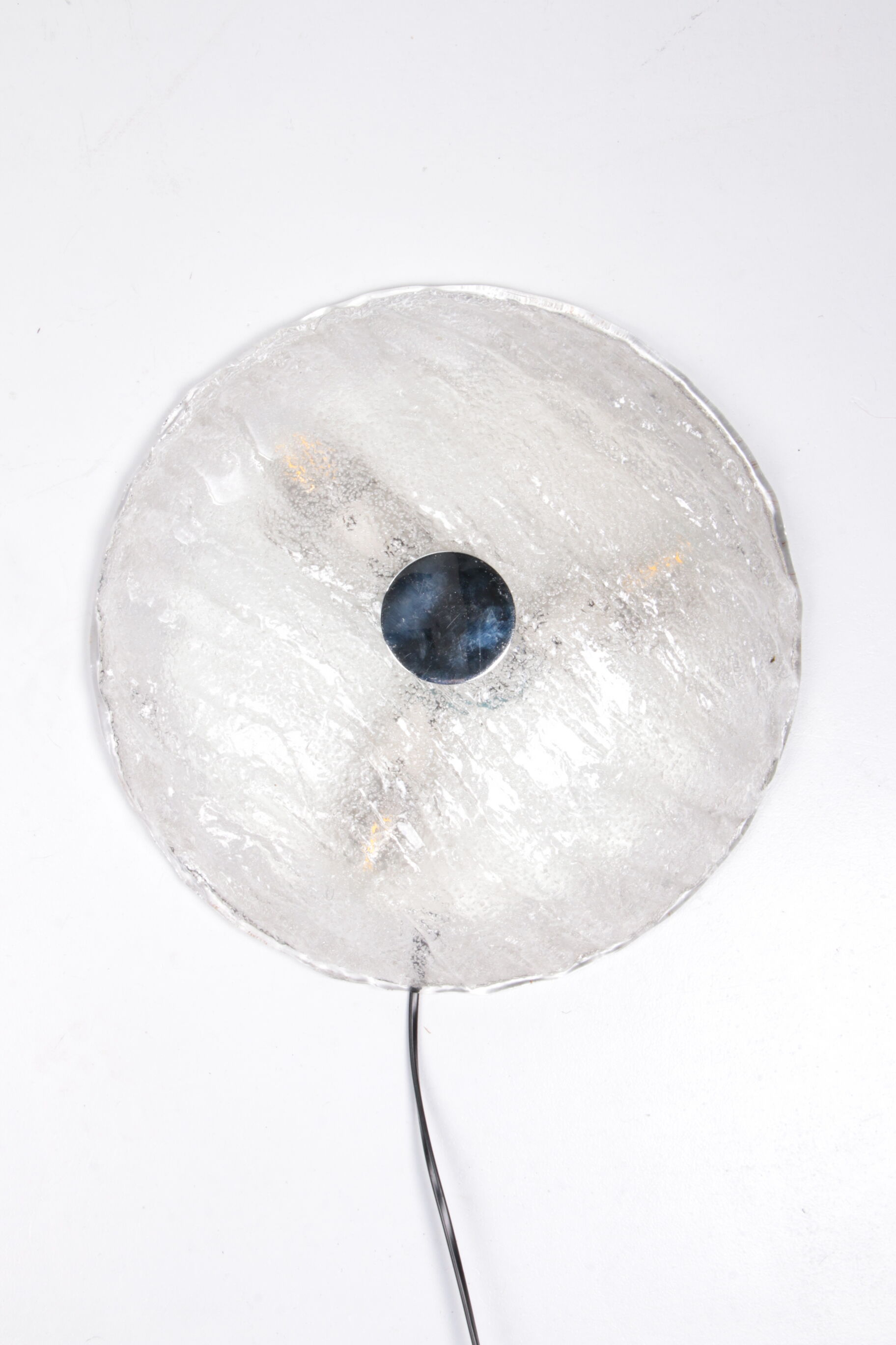 Vintage ceiling lamp with chrome and murano glass, 1960s