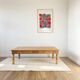 Large farmhouse-style coffee table with drawers, renovated oak.