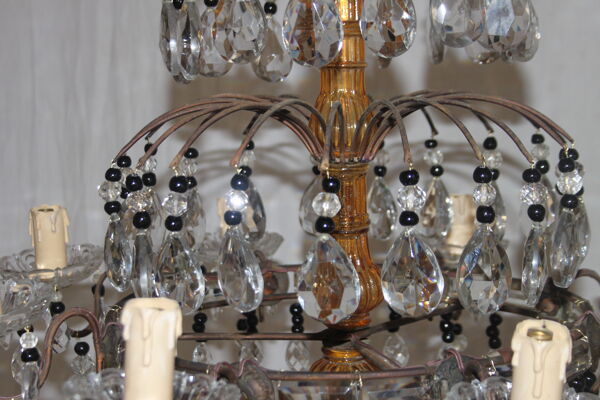 Lustre à pampilles 8 bras de lumières