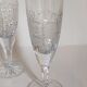 Five vintage cut crystal champagne flutes