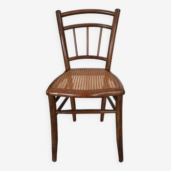chaise ancienne style , en bois et assise en cannage