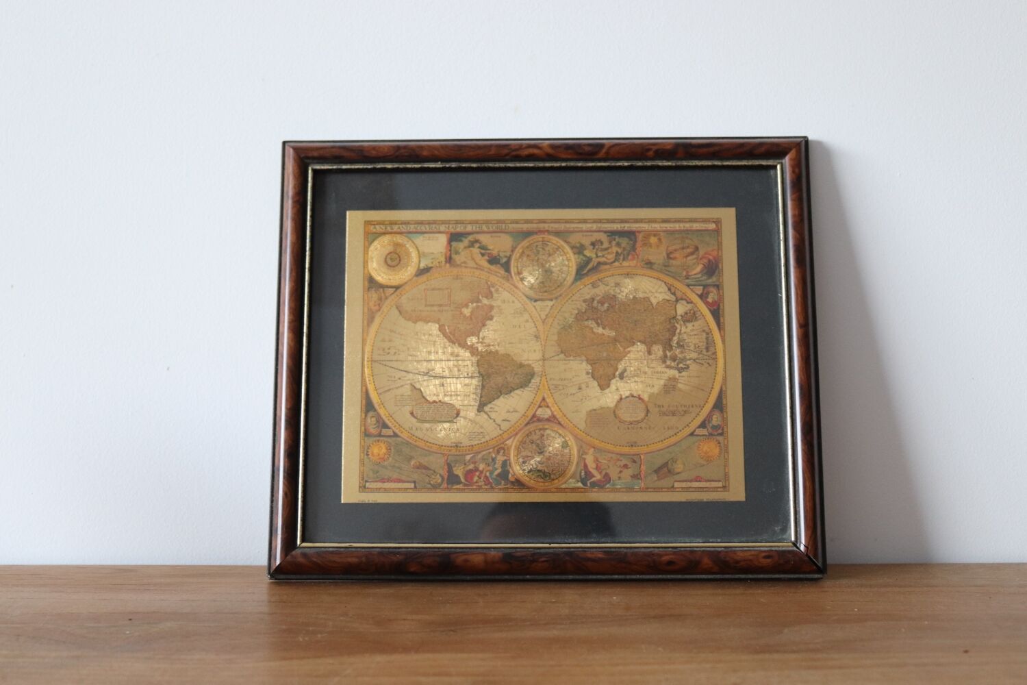 Vintage world map frame