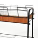 Métal noir scandinave et support de plante en teck