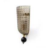 Pair of Art Dèco Style Italian Murano Glass and Brass Sconces