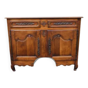 Buffet bas Louis XV époque XIXe en bois fruitier massif chevillé
