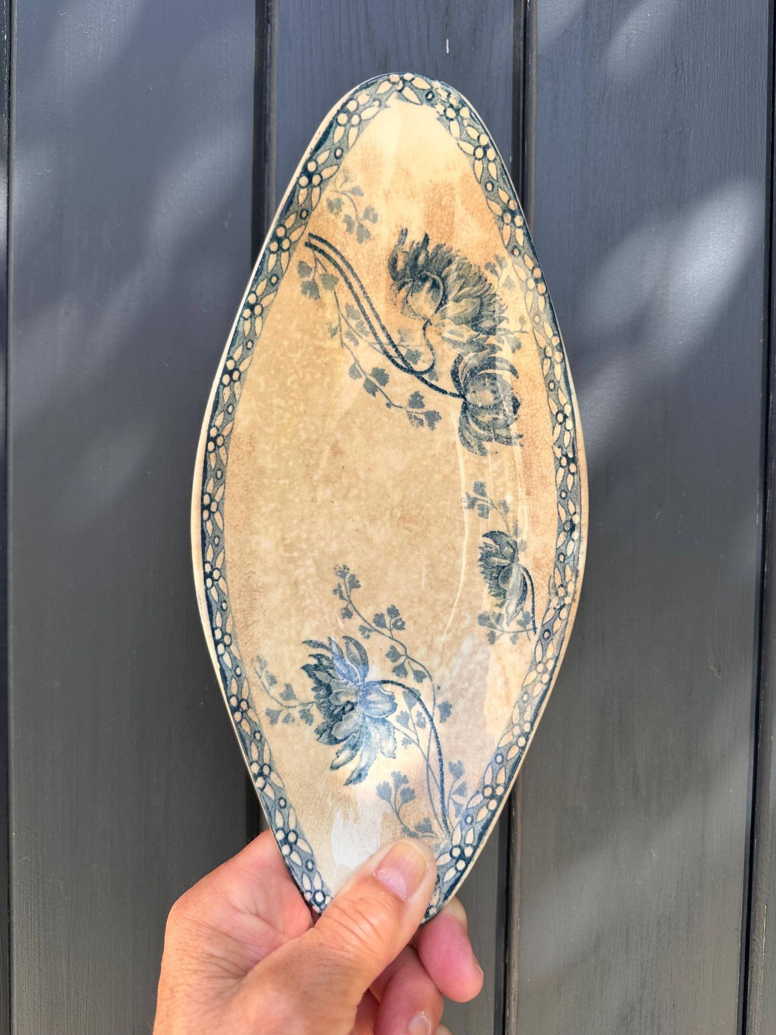 Pair of delightful antique faience – Sarreguemines "Royat" and Lunéville