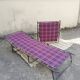 Set 2 camp beds, vintage deckchair.