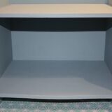 Classic blue bedside table with one drawer