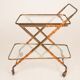 Chariot Cesare Lacca en faux bambou et laiton, 1950