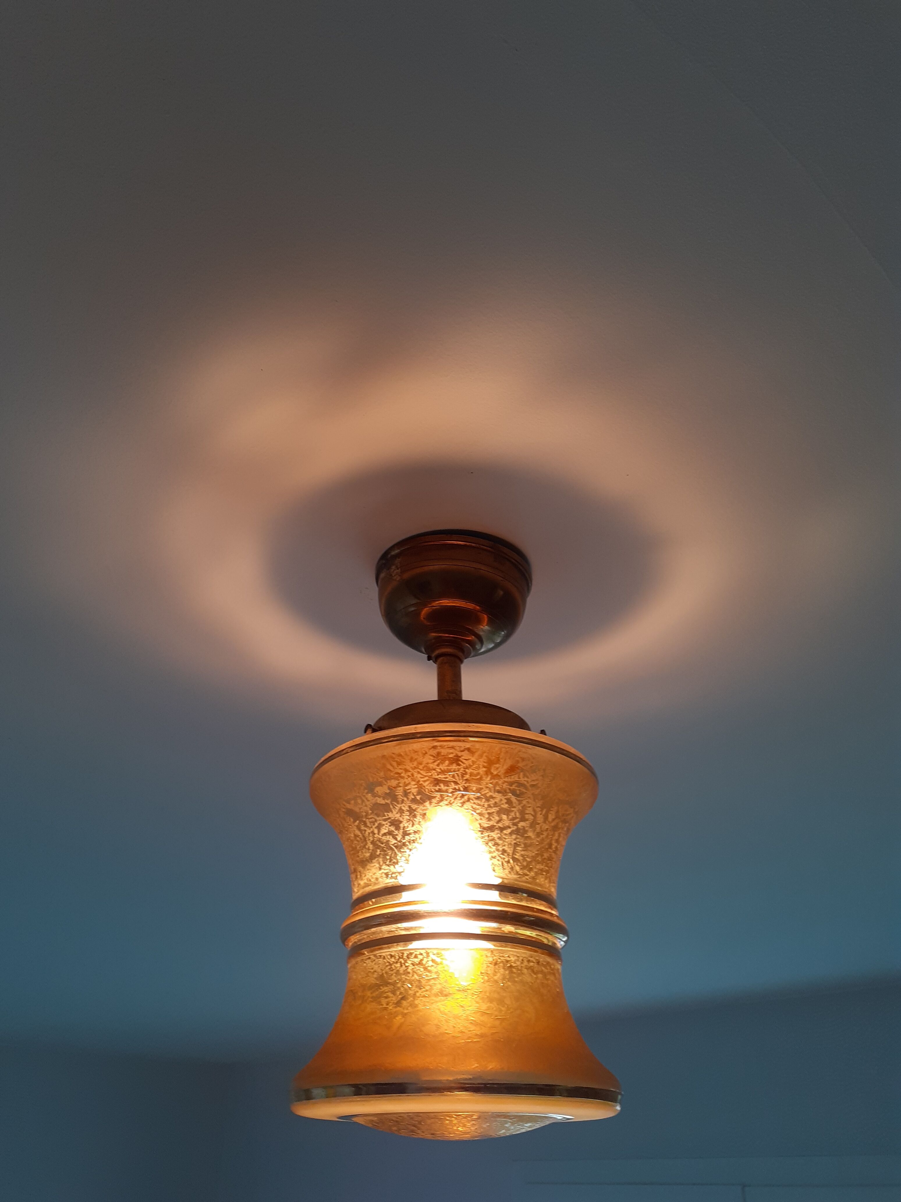 Ceiling lamp chandelier glass and brass