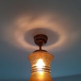Ceiling lamp chandelier glass and brass