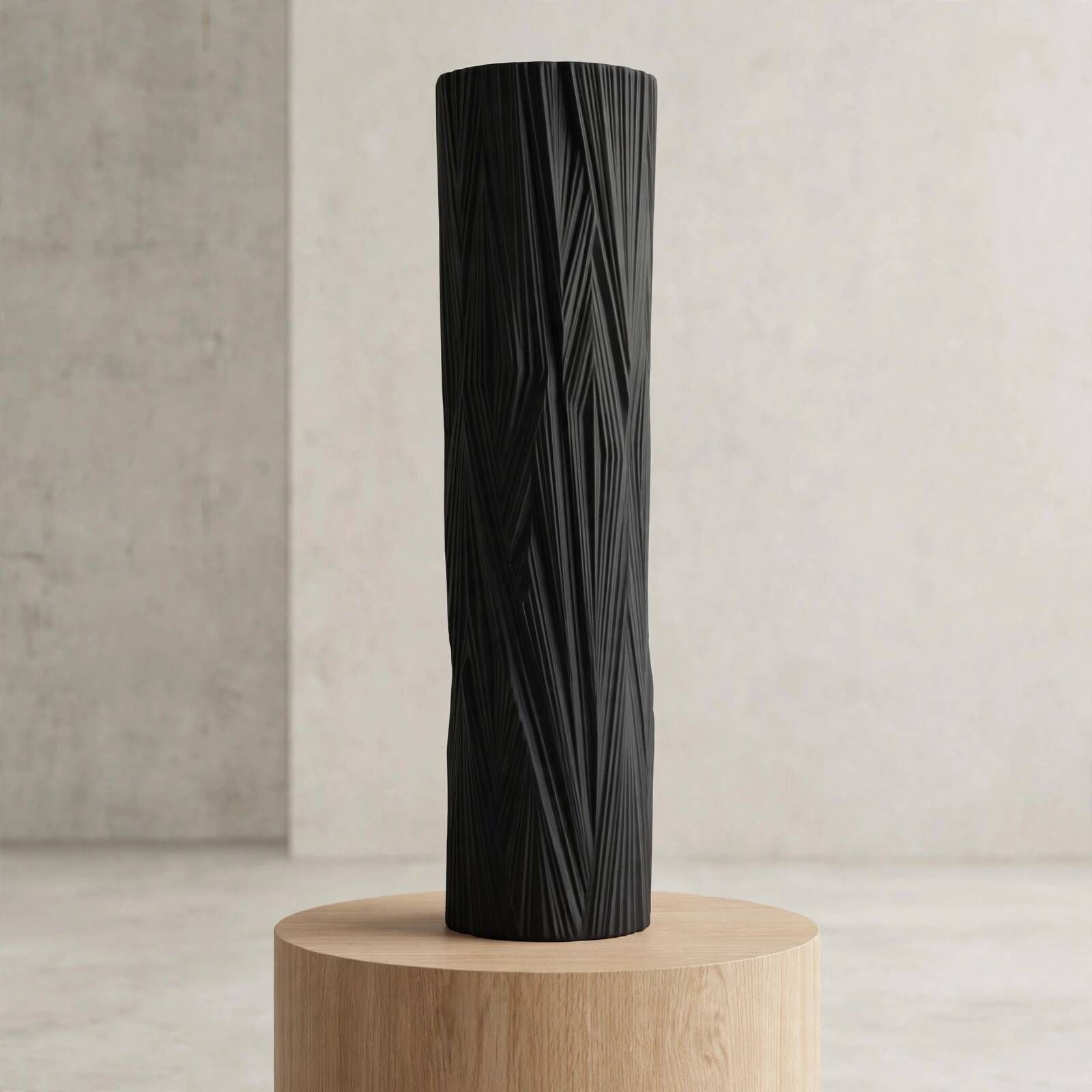 Column Vase 45cm Rosenthal Studio Line Black Porcelain - Martin Freyer O