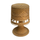 Lampe de table en rotin osier champignons, années 1960-1970