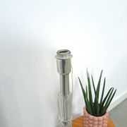 Lampe à suspension Jaren 70 en verre et chrome