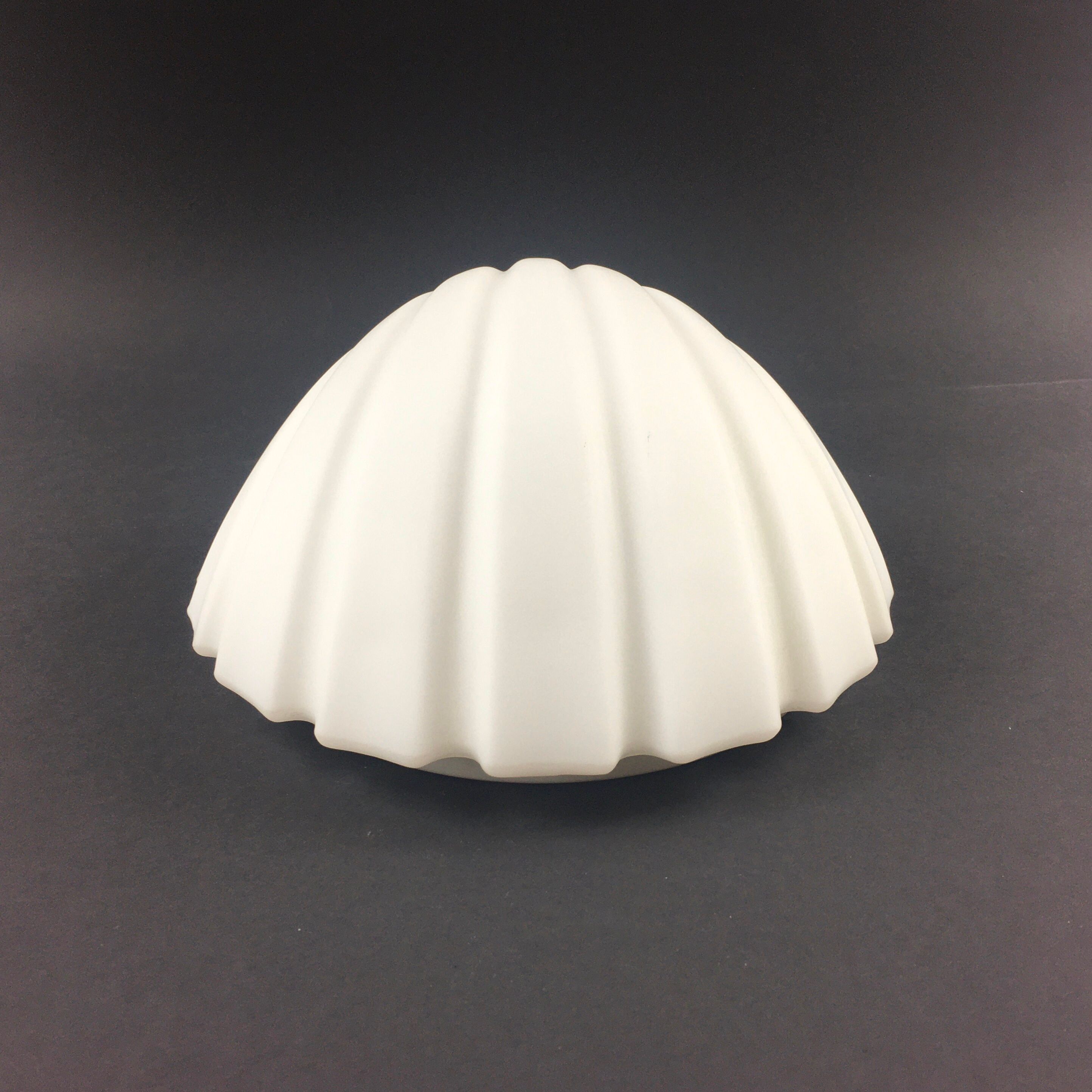 Pair of Vintage Shell-Shaped Opaline Glass Wall Lamps from Limburg, 1970s