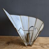 Wall lamp fan mother-of-pearl and brass