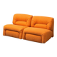 Modular 2-seater sofa in fabric, 1970s vintage modernism