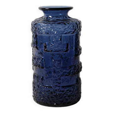 Vase en verre "Cobolt" par Göte Augustsson / Ruda Glasbruk / Suède / années 1970