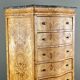 Commode Meuble De Rangement Louis XV En Loupe De Thuya Et Marbre, époque XI