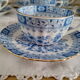 Lot de 8 tasses à café et sous-tasses en porcelaine Bavaria modèle China Blau