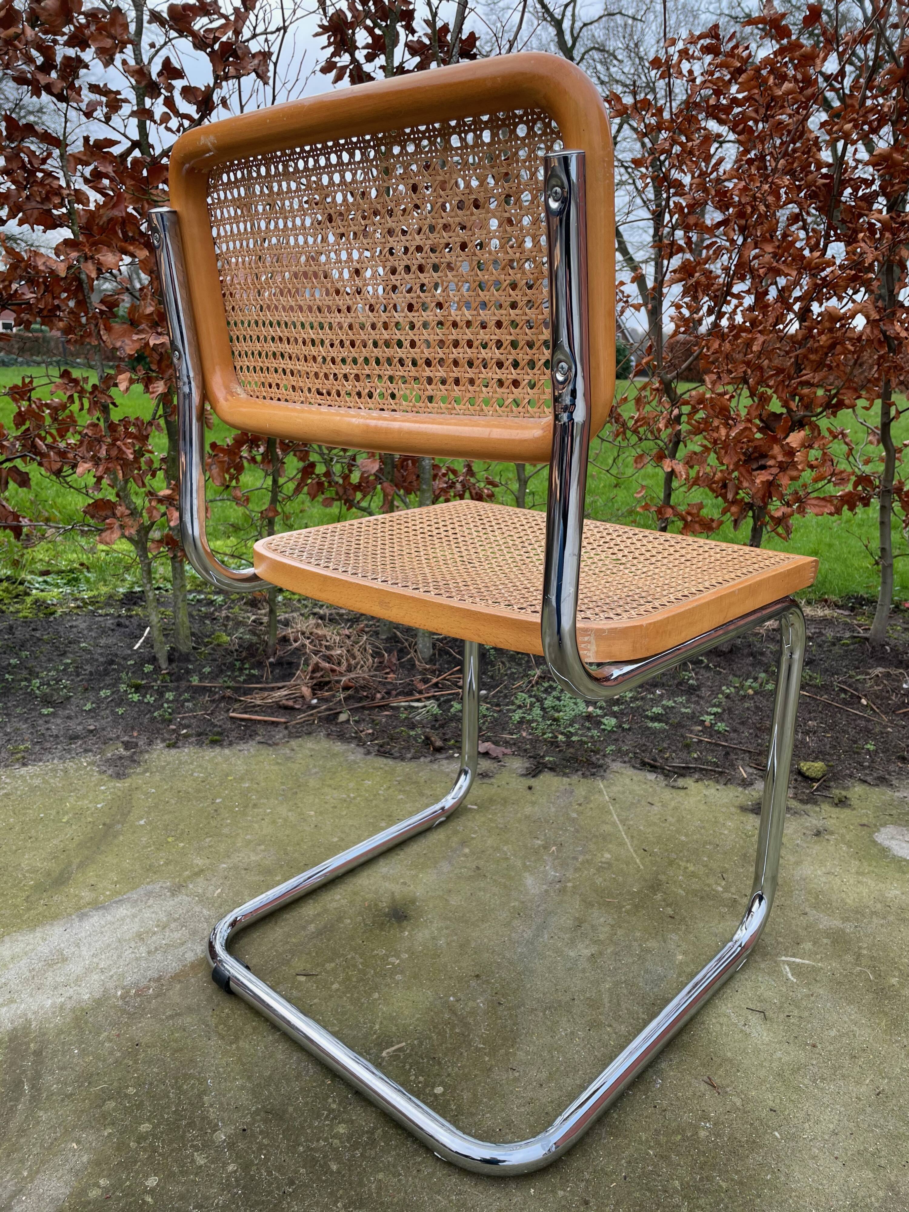 Lot of 4 Chairs Model Cesca designed by Marcel Breuer