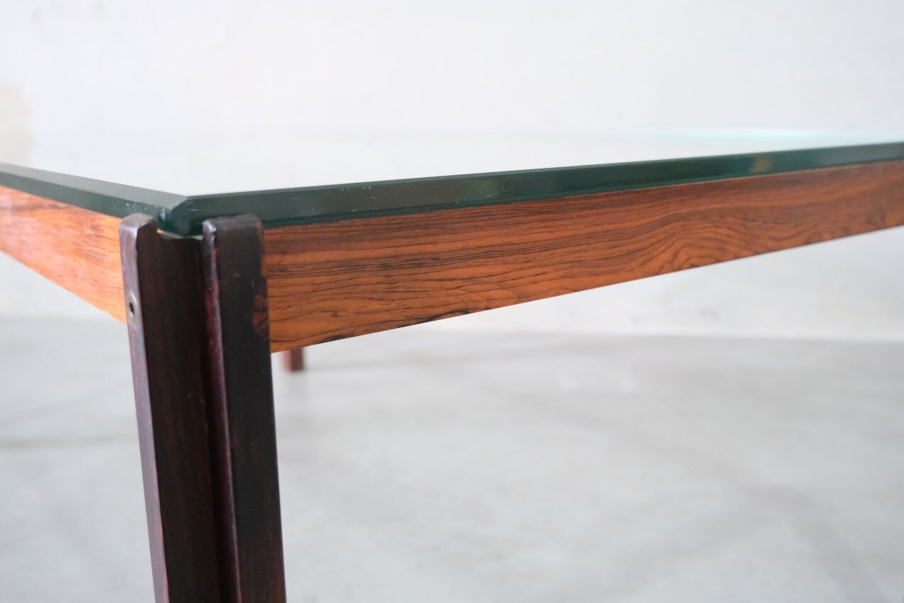 Danish Minimalist Rosewood Coffee Table, 1960s