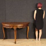 Demilune table with geometric decorations from the 20th century