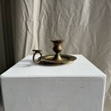 Antique gold hand candlestick with a handle fixed by 3 rivets H8 D13