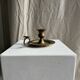 Antique gold hand candlestick with a handle fixed by 3 rivets H8 D13