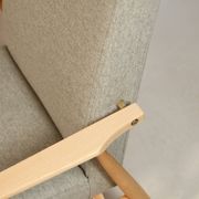Fauteuil Vintage Gris Clair Design Scandinave Revêtement Laine