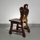 4 x Brutalist oak dining chairs / 60's