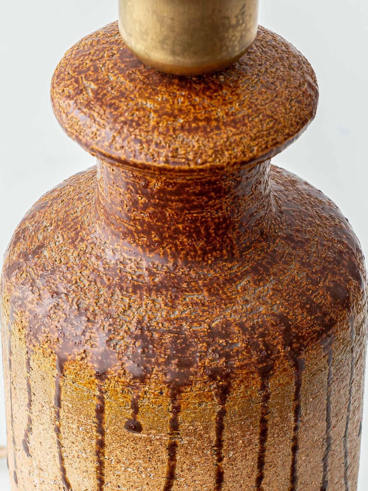 Søholm stoneware table lamp, organic contemporary, Denmark, 1960s, with new shade.