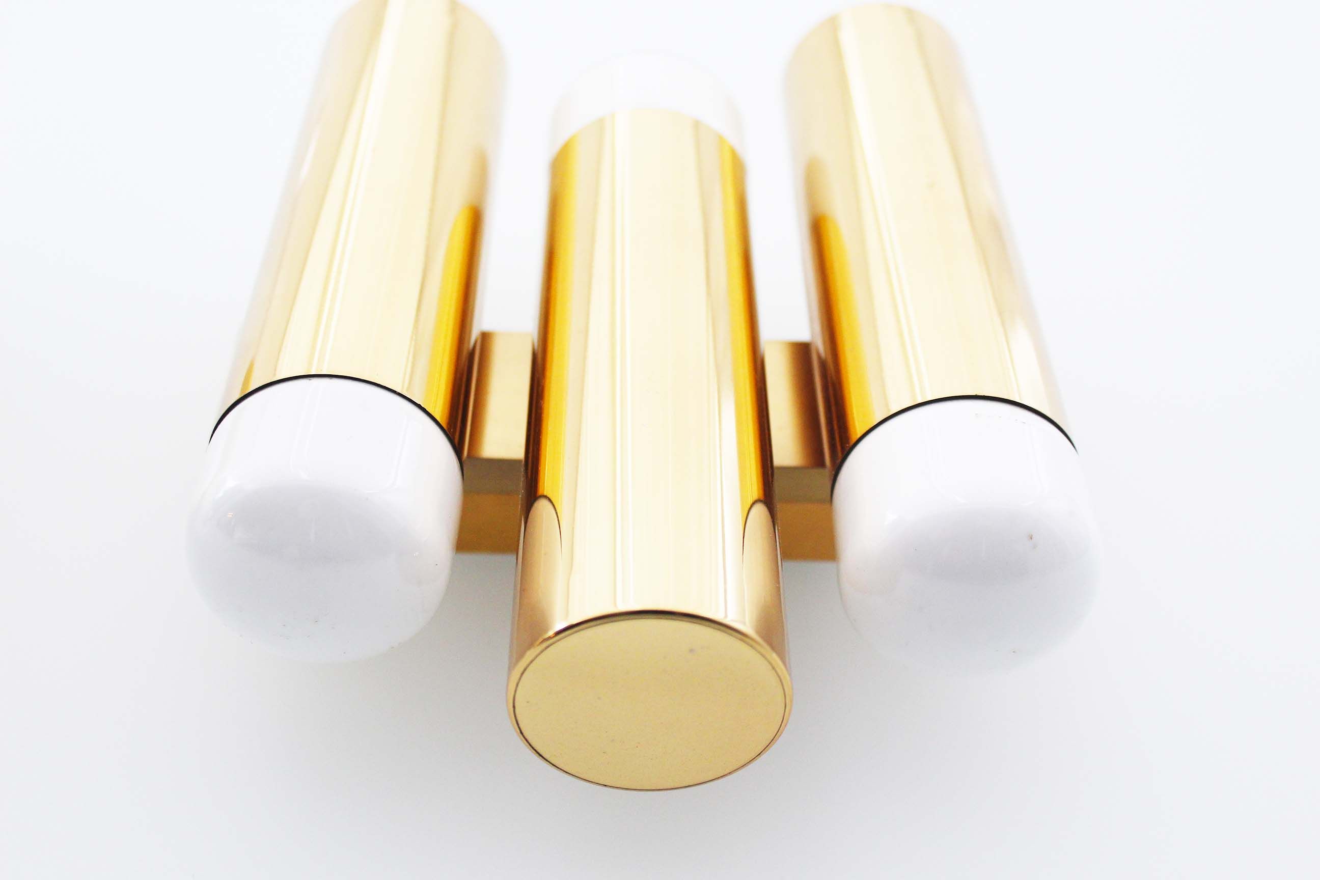 Set of 2 Brass Tubular Sconces Sciolari by SA Boulanger