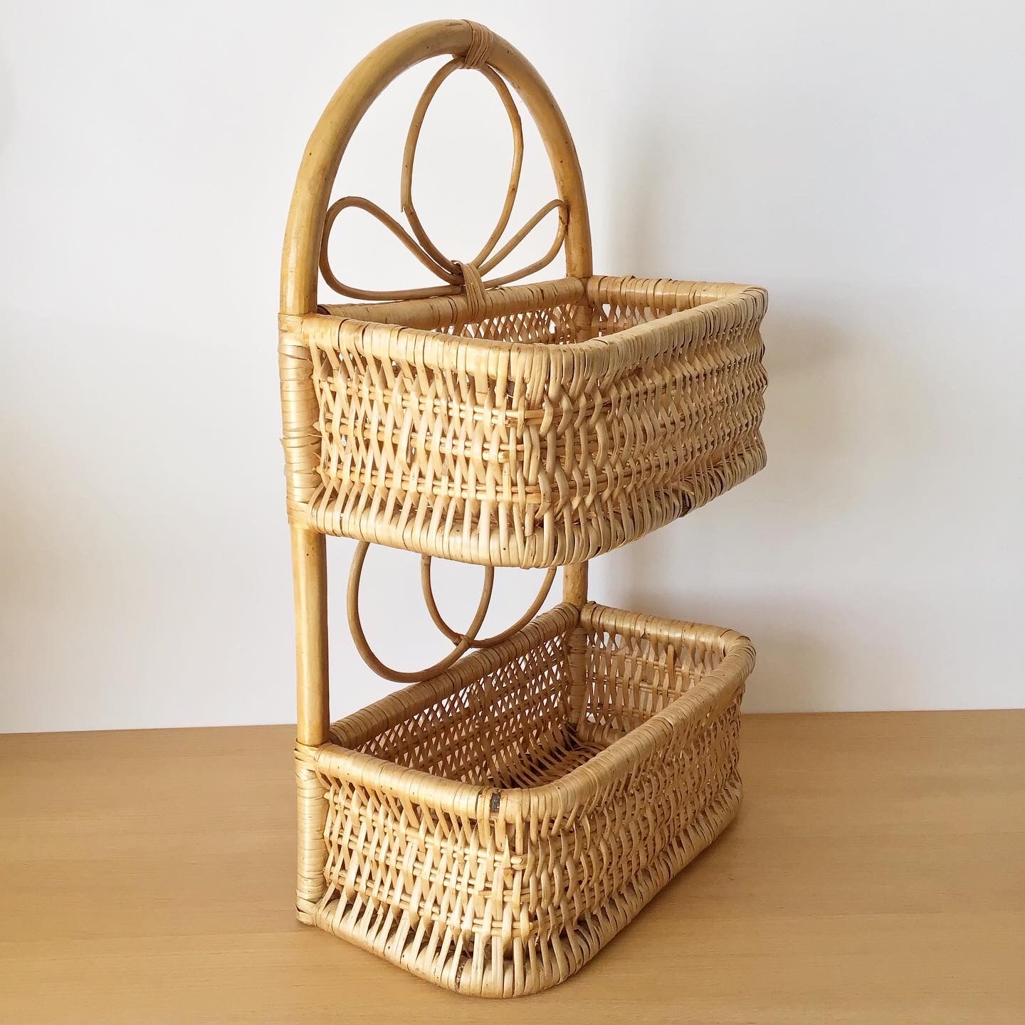 Vintage rattan shelf