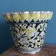 Planter pot in majolica signed Alberto Rubboli, Gualdo Tadino, Italy