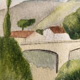 Watercolor seaside landscape recto/verso