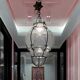 Large Murano Glass Wrought Iron Light Pendant 1950’s