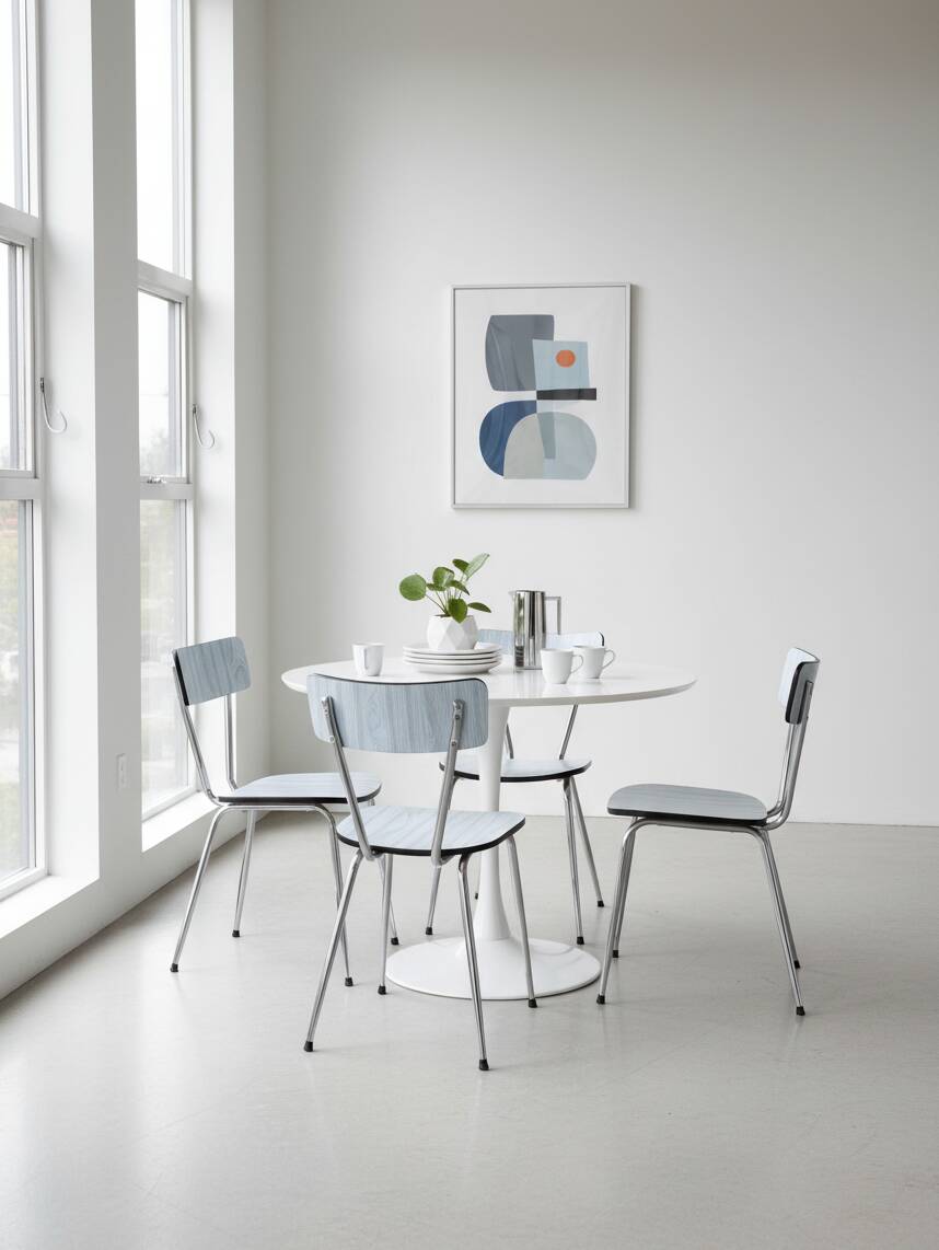 Set of 4 vintage Formica chairs – 1960s