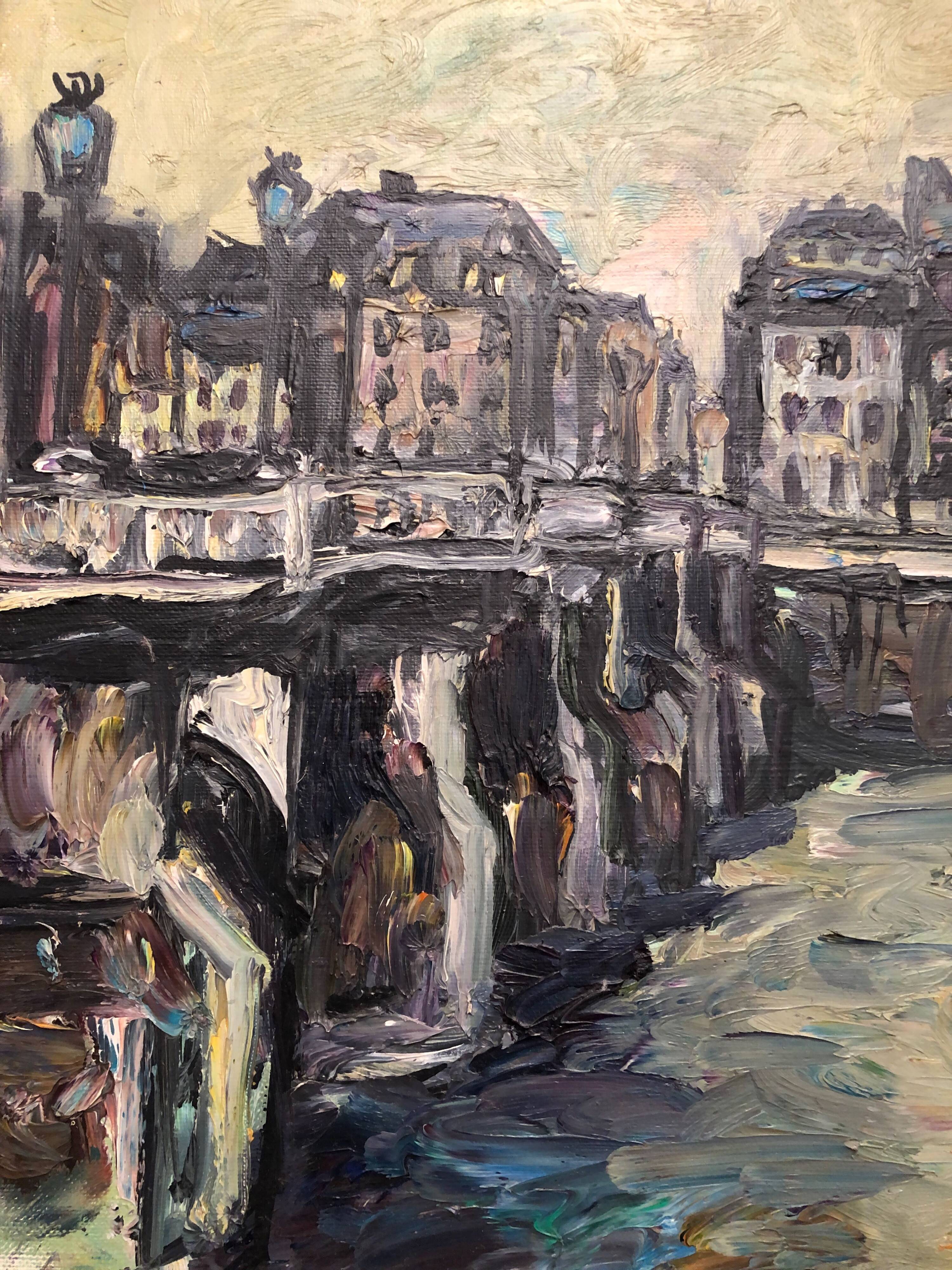 Pont Neuf in Paris, morning light by Maurice Verdier, School of Paris