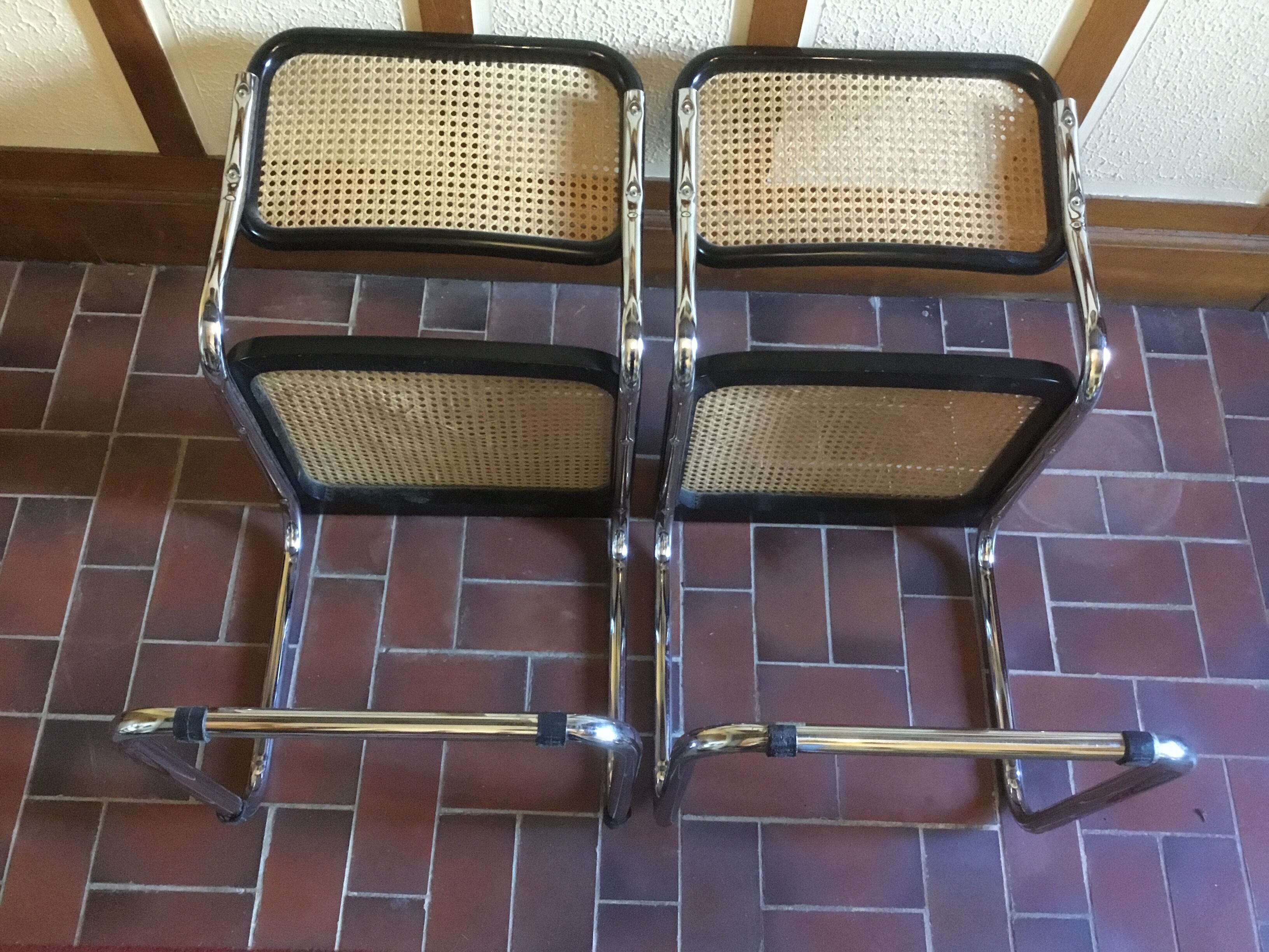 Pair of chairs Cesca B32 vintage designed by Marcel Breuer