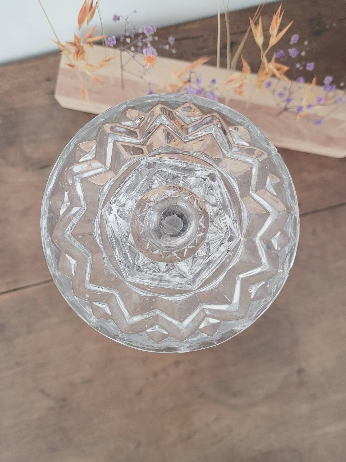 Imposing molded glass chandelier