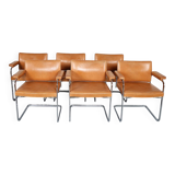 Set of 6 De Sede RH 305 Dining Chairs by Robert Haussmann in Cognac Leather