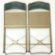 Ancien paire de chaises pliantes chaisor - métal & velours - vintage 60's 70's