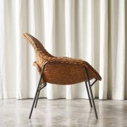 Sculptural lounge chair in rattan and metal, 1960s
