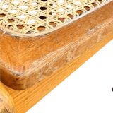 Set of 4 vintage chairs in solid ash and cane