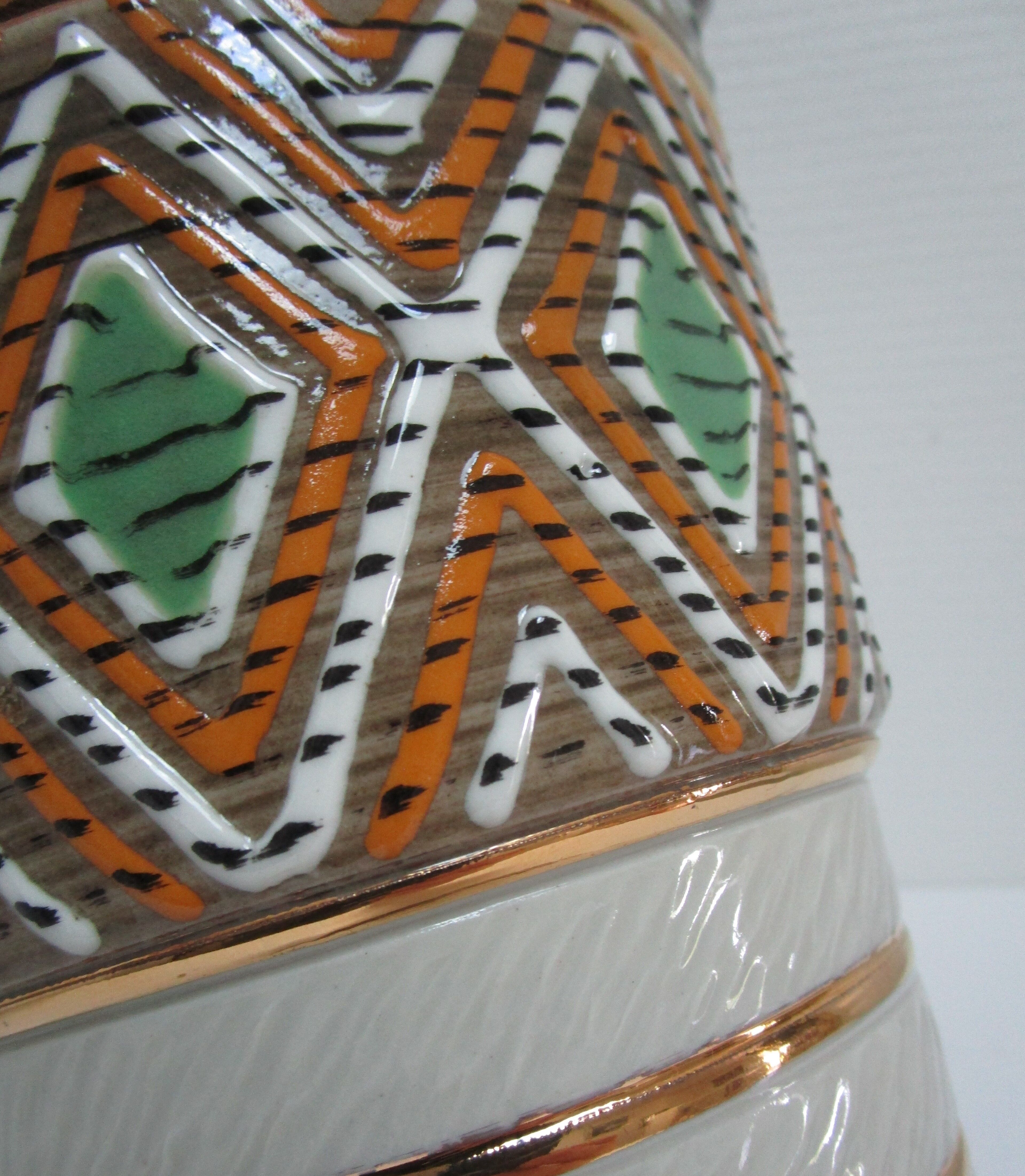 Jacques Breugnot enamelled ceramic vase 60s